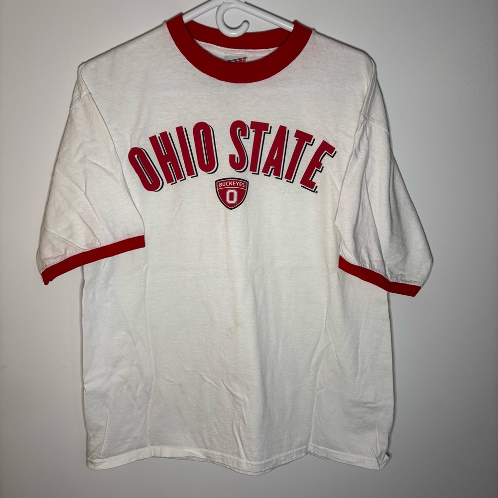Soffe White and Red Ohio State Tee